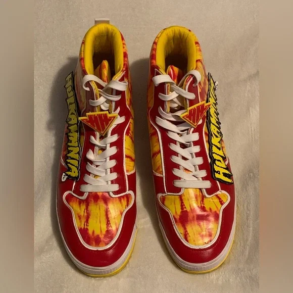 Hulk Hogan HULKAMANIA Red & Yellow WWE Size 13 Shoes - Picture 4 of 16